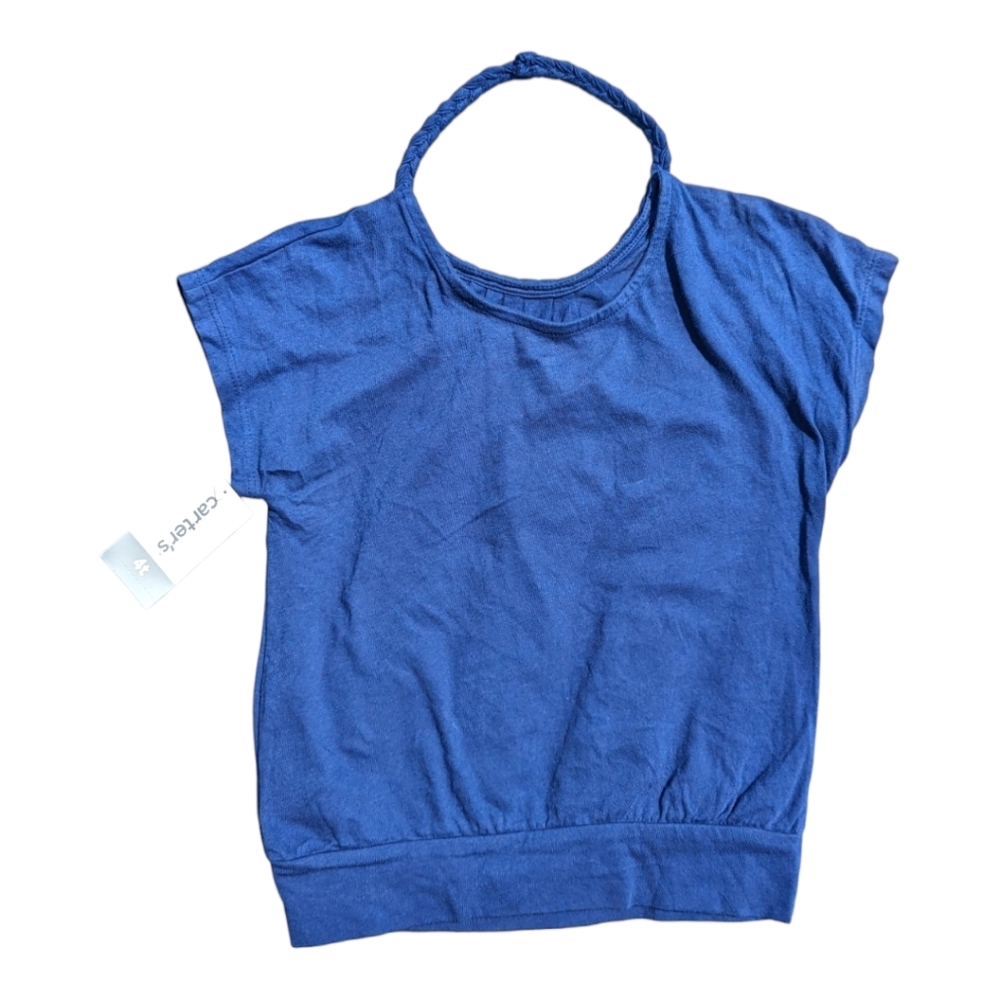 Carter's Girls 4T Blue Rope Neck Short Sleeve Top